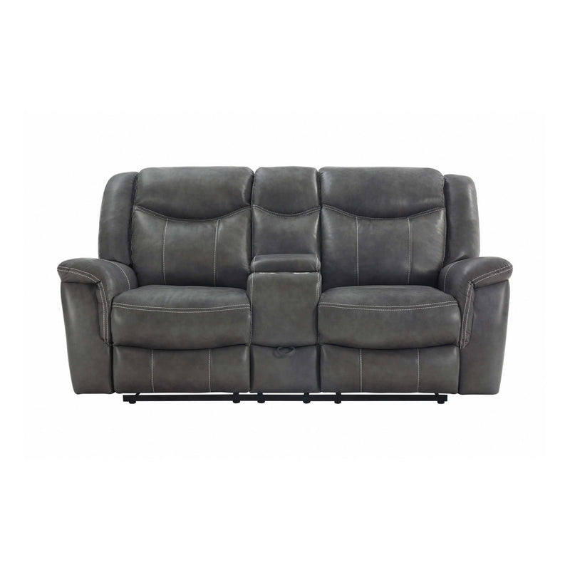 Conrad - Grey - Power Loveseat w/ Console - Ornate Home