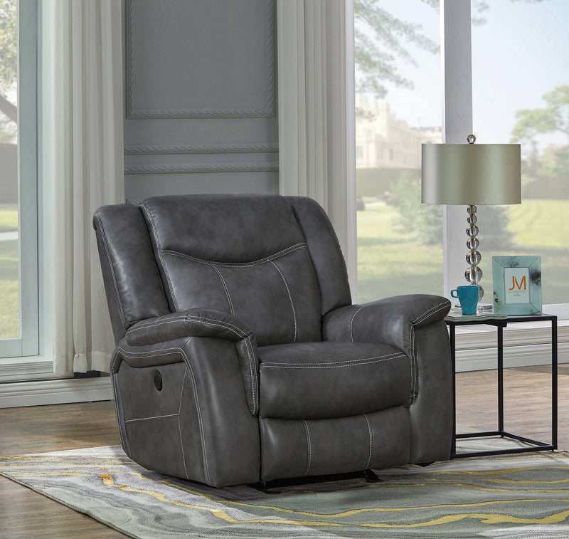 Conrad - Grey - Power Recliner - Ornate Home