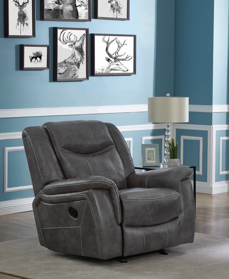 Conrad - Grey - Motion Glider Recliner - Ornate Home