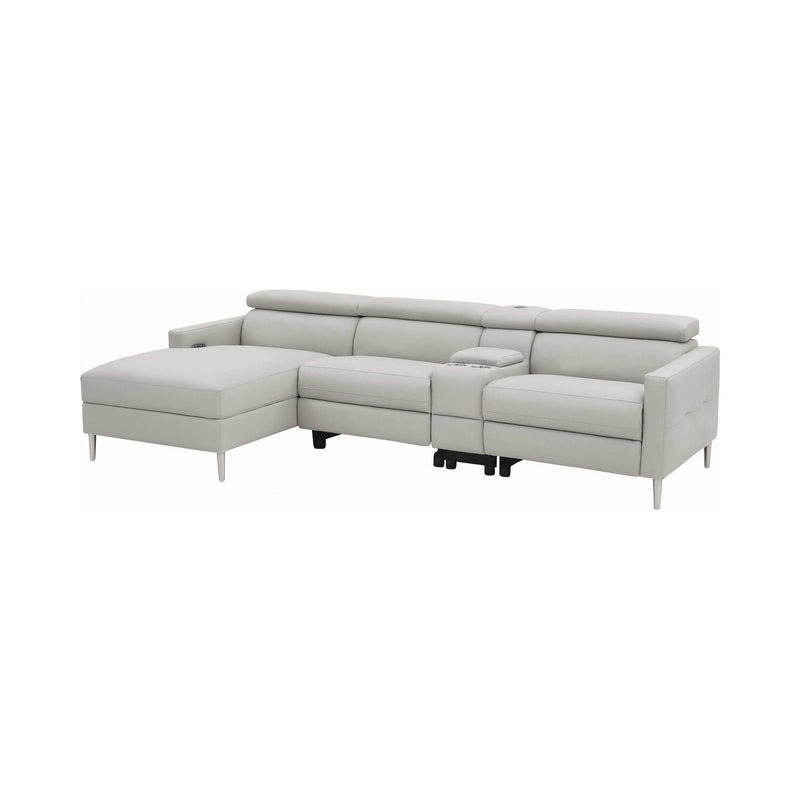 Beryl - Light Grey - 4pc Power^2 Sectional - Ornate Home