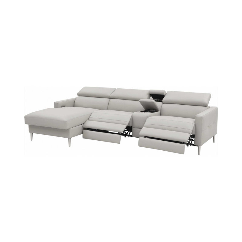 Beryl - Light Grey - 4pc Power^2 Sectional - Ornate Home