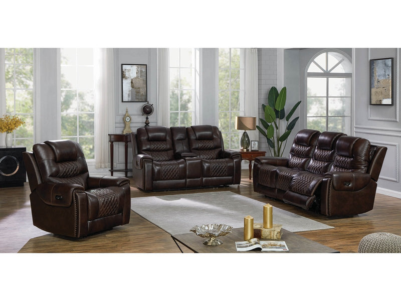 North - Dark Brown - Power Living Room Set - Ornate Home