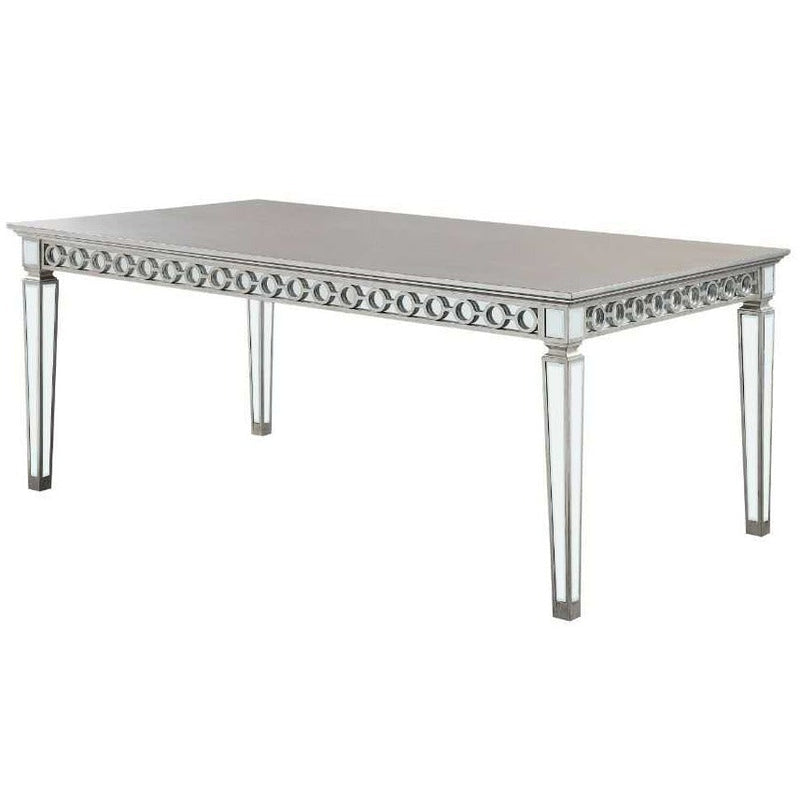 Varian - Mirrored & Antique Platinum - Dining Table (90"L) - Ornate Home