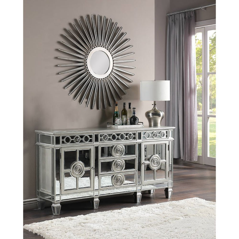 Varian Mirrored & Antique Platinum Server/Sideboard 68"