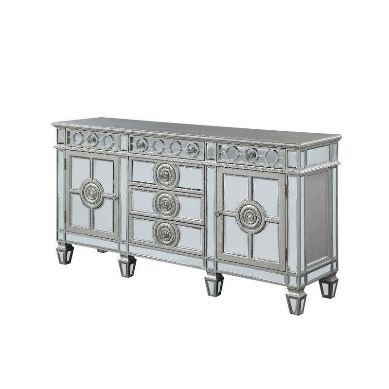 Varian Mirrored & Antique Platinum Server/Sideboard 68"