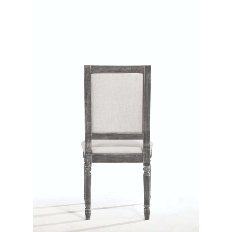 Leventis - Cream Linen & Weathered Gray - Side Chair (Set of 2) - Ornate Home