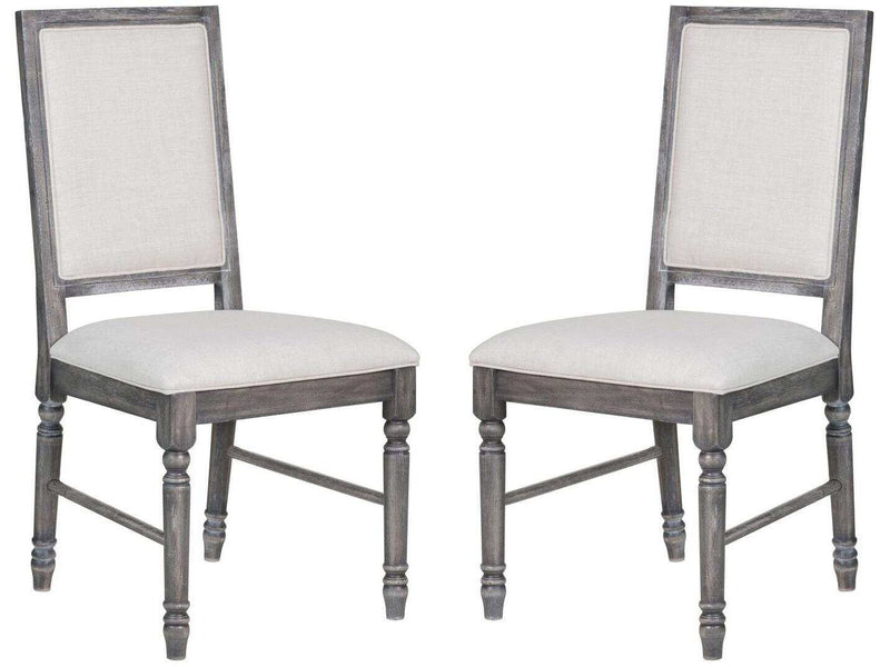 Leventis - Cream Linen & Weathered Gray - Side Chair (Set of 2) - Ornate Home