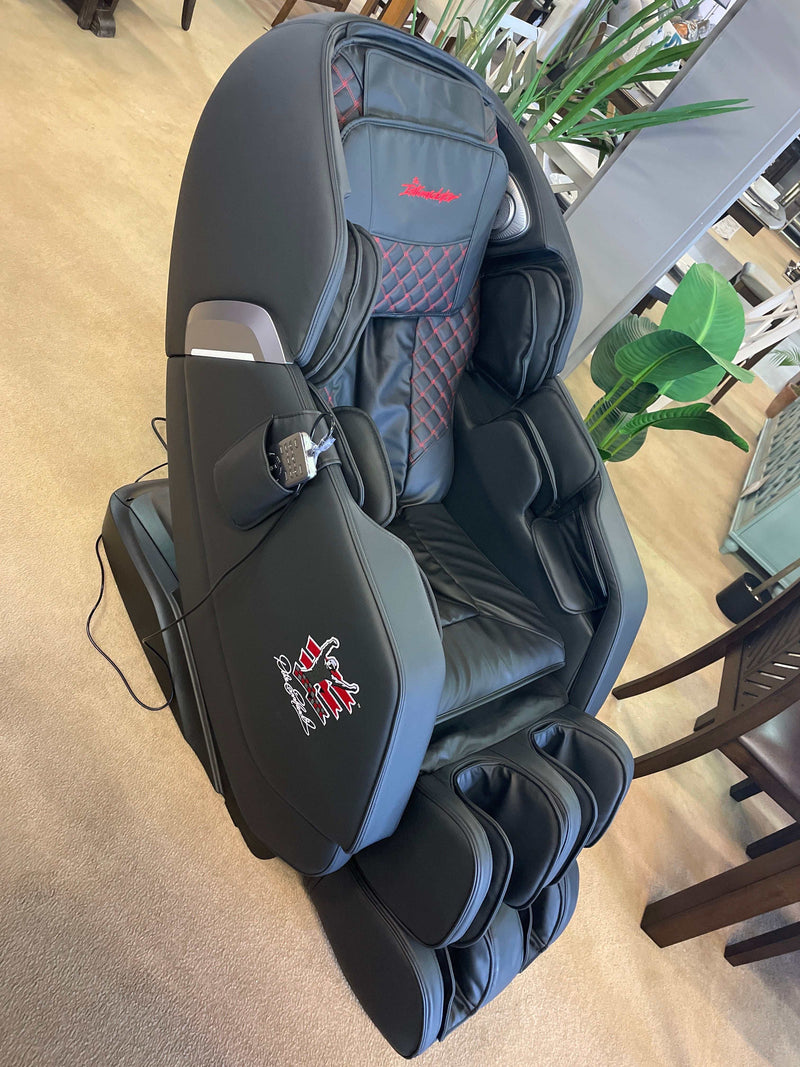 [CYBER WEEK] Nascar - Black - Power Reclining Full Body Massage Chair - Ornate Home