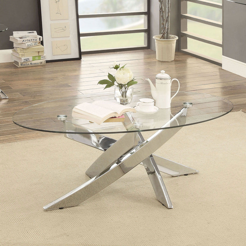 Laila Chrome & Glass Coffee Table