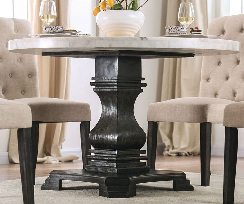 Elfredo Antique Black, & Gray 5pc Dining Room Set