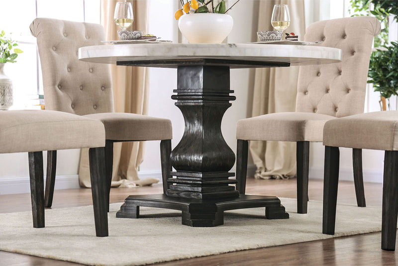 Elfredo White & Antique Black Dining Table