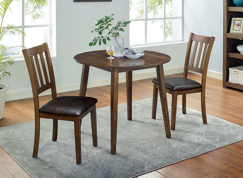 Blackwood - Walnut & Dark Brown - 3pc Dining Set - Ornate Home