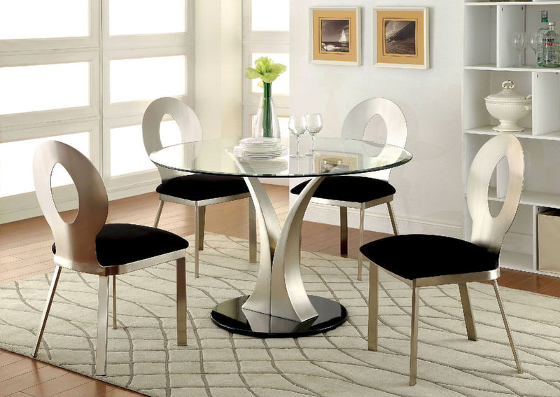 Valo Silver & Black Dining Table