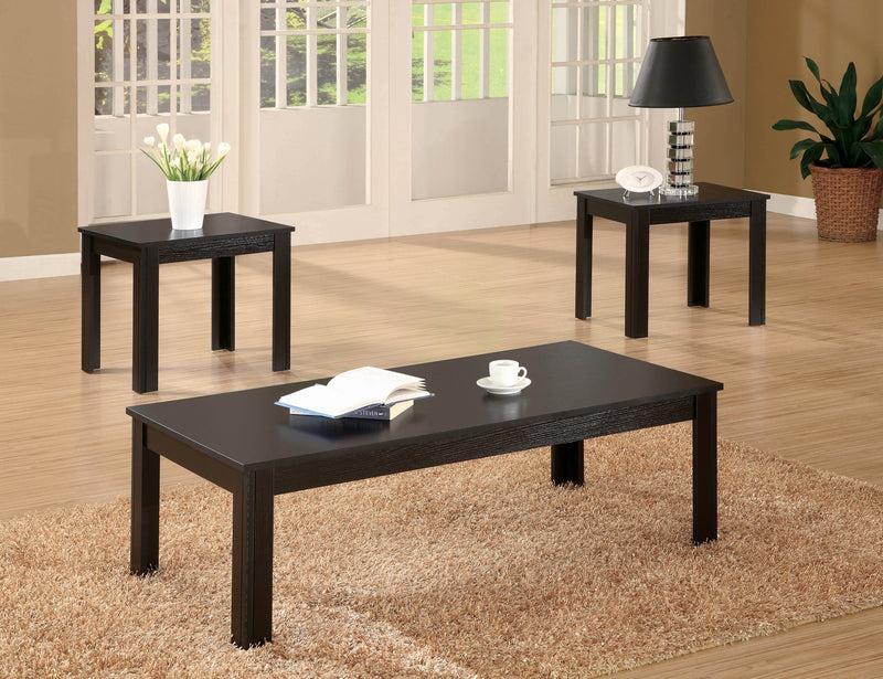 Madison - Black - 3pc Coffee Table Set - Ornate Home