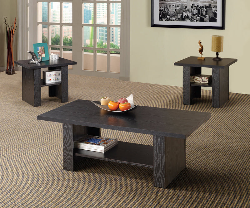 Chenay - Black Oak - 3pc Table Set - Ornate Home