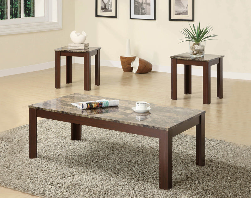 Rafi - Brown - 3pc Coffee Table Set - Ornate Home