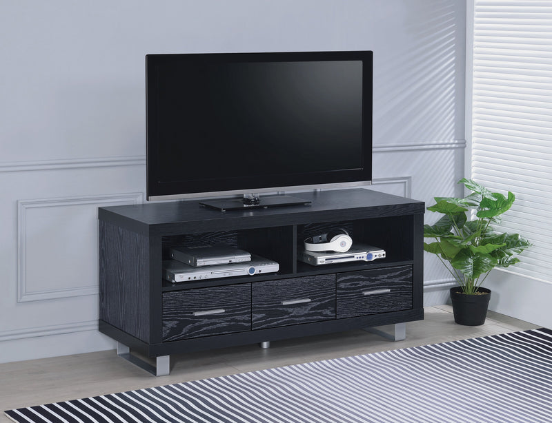 Aaran - Black Oak - 48″ 3 Drawer TV Console - Ornate Home