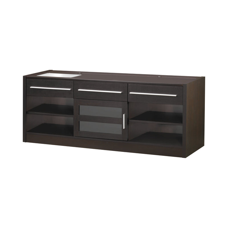 Elwwod Cappuccino TV Console w/ ConnectIt Power Drawer