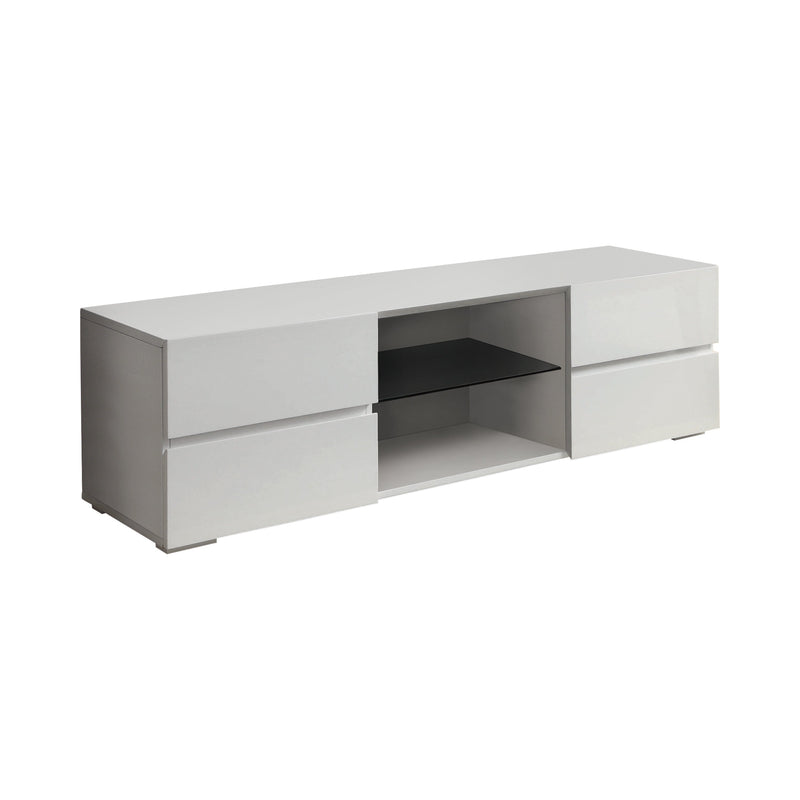 Galvin Glossy White 4 Drawer TV Console