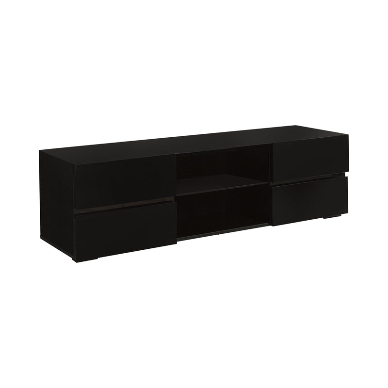 Lorcan Glossy Black 4 Drawer TV Console