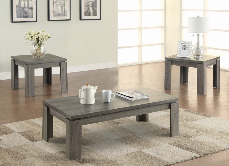 Cain - Weathered Grey - 3pc Coffee Table Set - Ornate Home