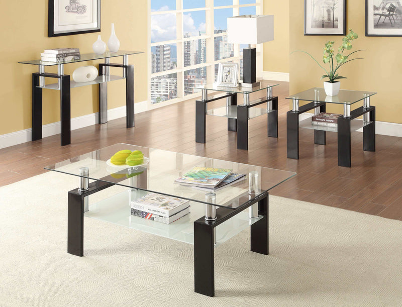 Fenella - Black - Coffee Table w/ Shelf - Ornate Home