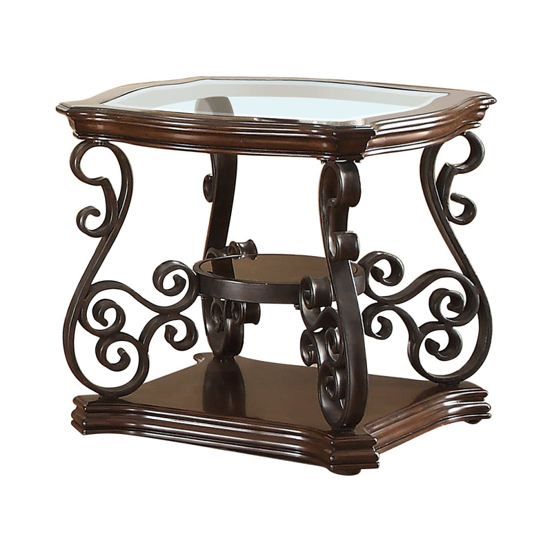 Sir Rawlinson - Deep Merlot & Clear - End Table - Ornate Home