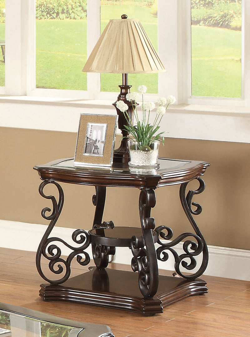 Sir Rawlinson - Deep Merlot & Clear - End Table - Ornate Home