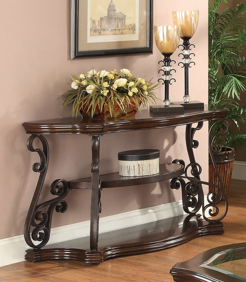 Sir Rawlinson - Deep Merlot & Clear - Sofa Table - Ornate Home