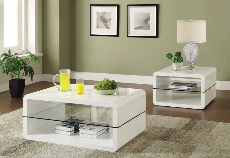 Darien - Glossy White - Coffee Table - Ornate Home