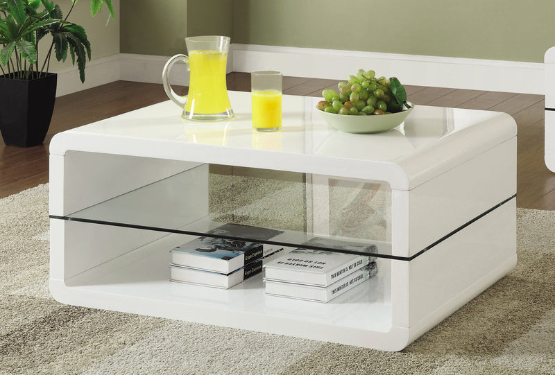 Darien - Glossy White - Coffee Table - Ornate Home