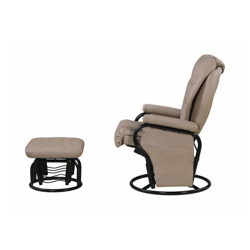 Lema - Beige & Black - Glider Recliner w/ Ottoman - Ornate Home