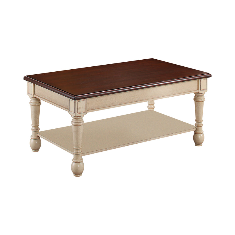 Ian Dark Cherry & Antique White Coffee Table