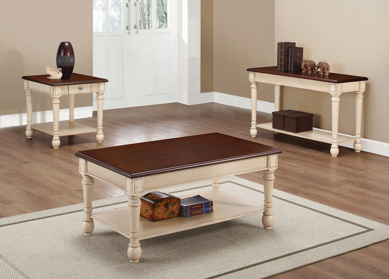 Ian Dark Cherry & Antique White Coffee Table