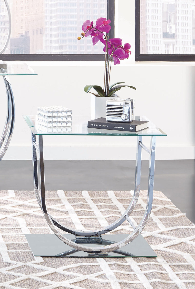 Alfie - Chrome - U Shaped End Table - Ornate Home