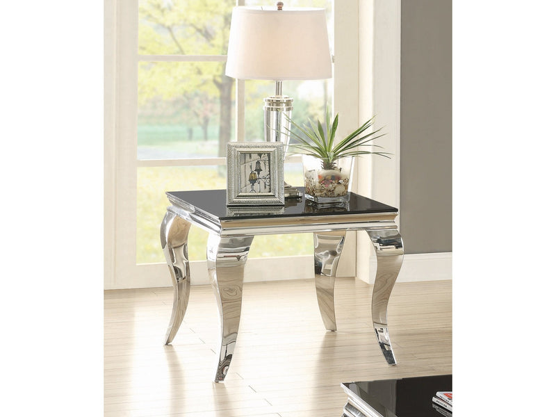 Abildgaard - Chrome & Black - End Table - Ornate Home