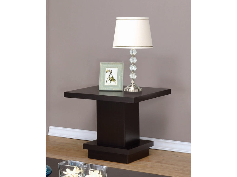 Nakita - Cappuccino - Pedestal Square End Table - Ornate Home