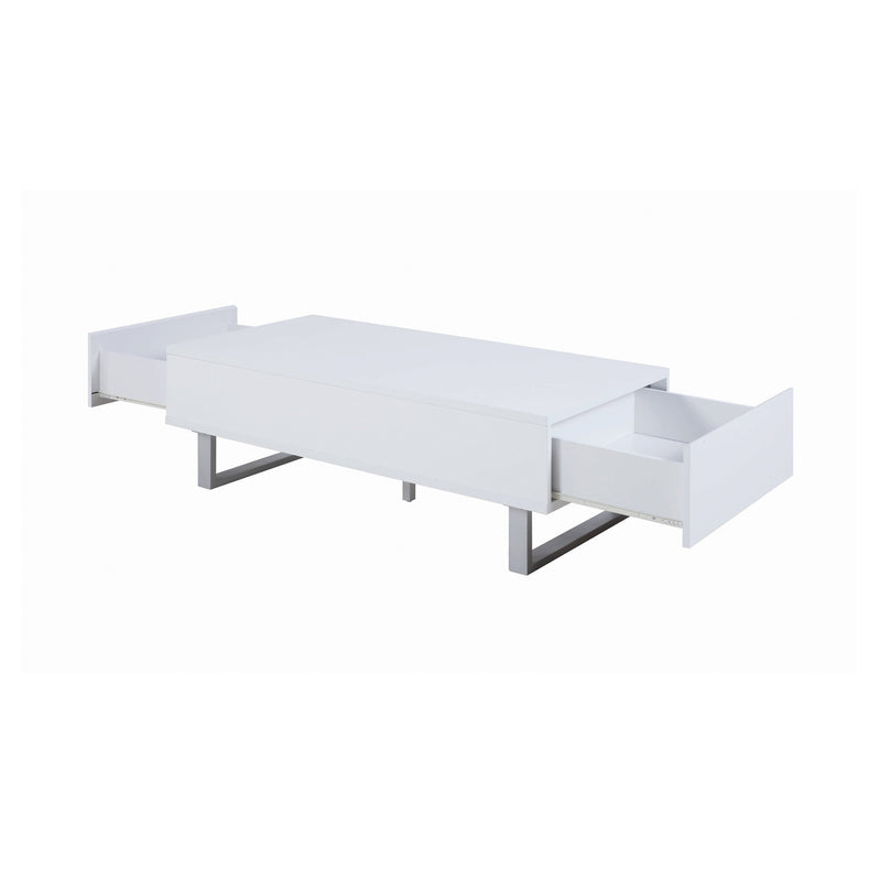 Atchsion Glossy White 2 Drawer Coffee Table