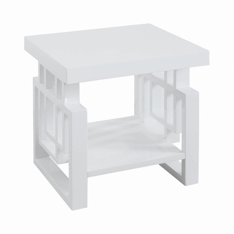 Schmitt High Glossy White End Table