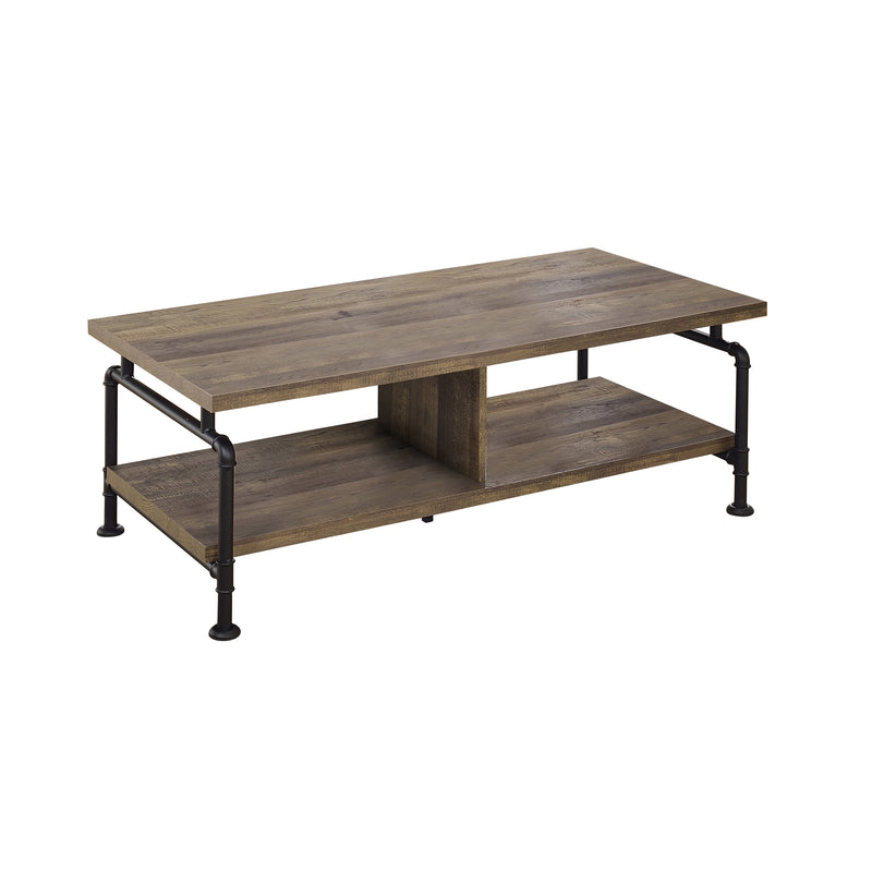 Zayan - Rustic Oak & Black -Coffee Table - Ornate Home