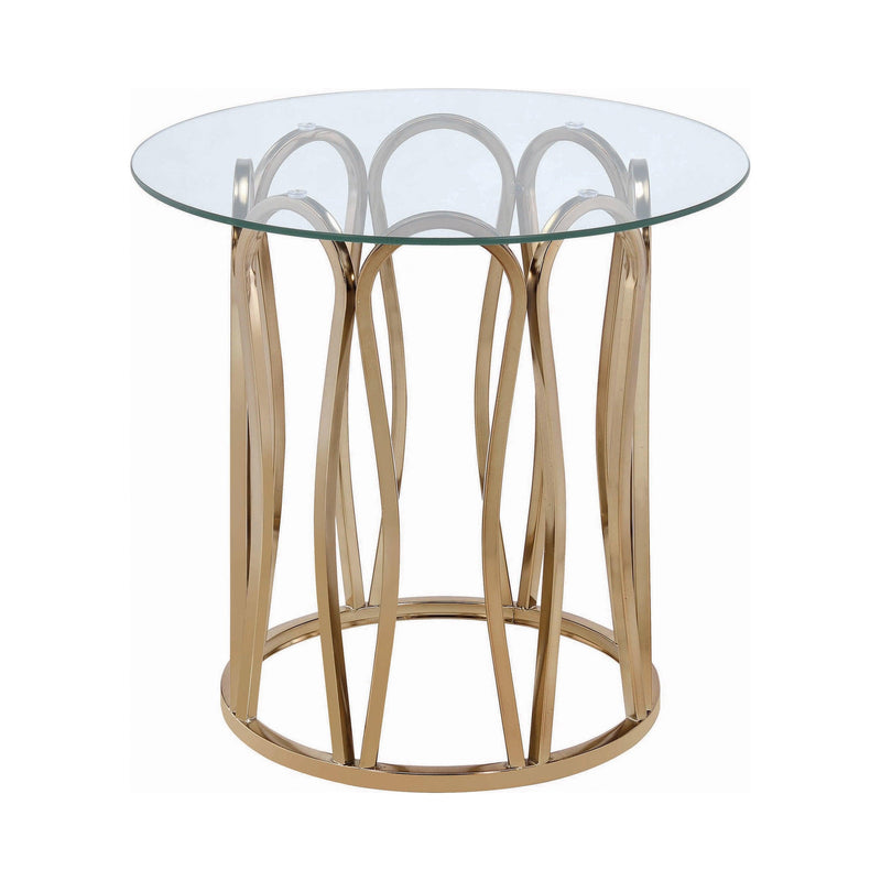 Koda - Chrome & Clear - Round End Table - Ornate Home