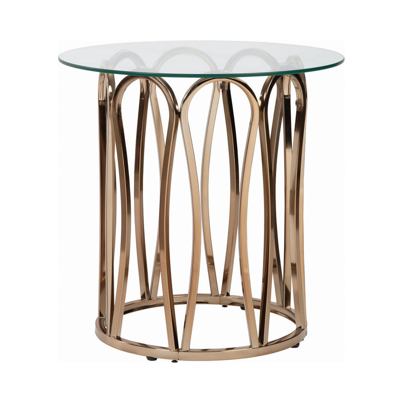 Koda - Chrome & Clear - Round End Table - Ornate Home