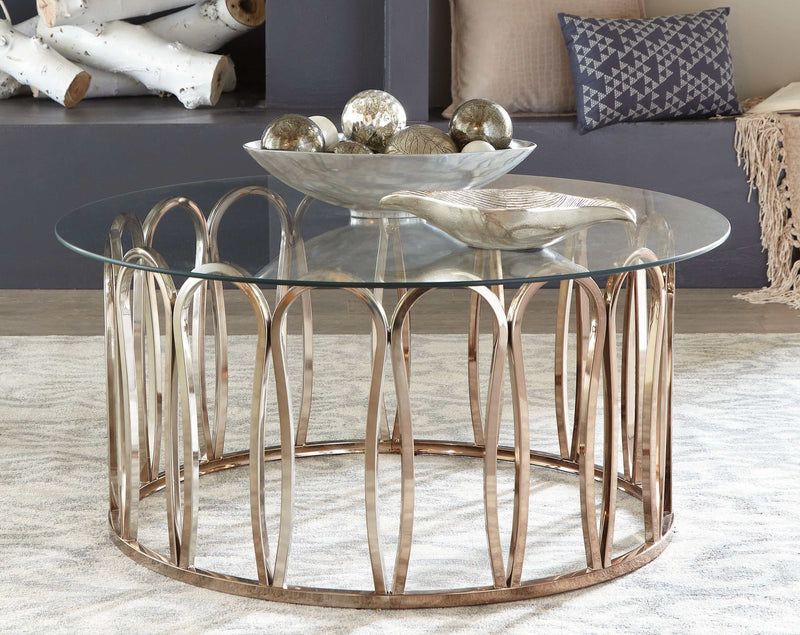 Koda - Chrome & Clear - 3pc Coffee Table Set - Ornate Home