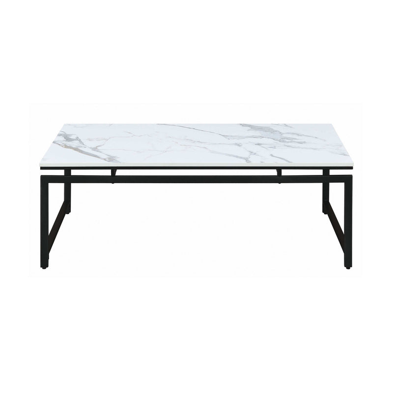 Spike - White & Dark Gunmetal - 3pc Coffee Table Set - Ornate Home