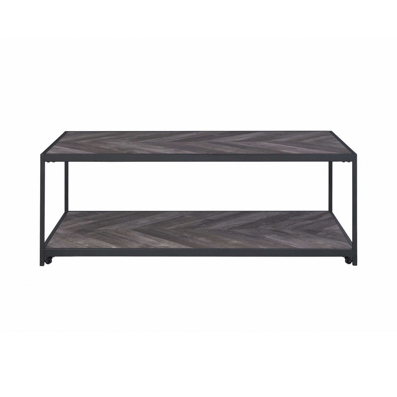 Meagan - Rustic Grey Herringbone - Coffee Table - Ornate Home