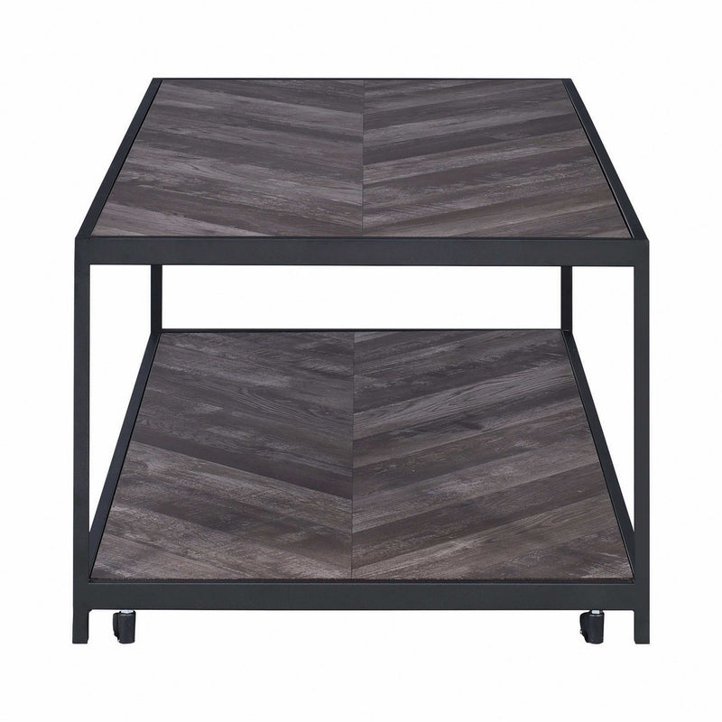 Meagan - Rustic Grey Herringbone - Coffee Table - Ornate Home