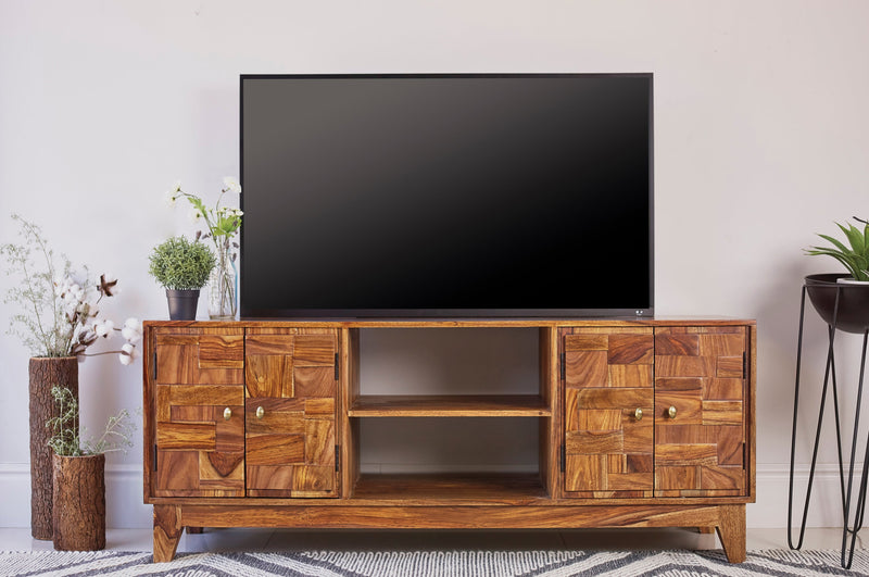 Dora - Natural Sheesham - TV Console - Ornate Home