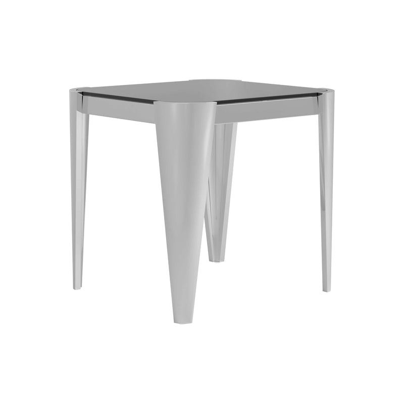 Kaleem - Silver & Grey - Glass Top End Table - Ornate Home