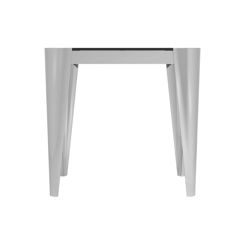 Kaleem - Silver & Grey - Glass Top End Table - Ornate Home