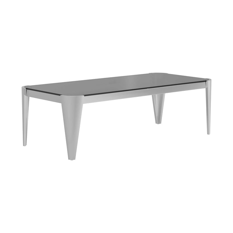 Kaleem - Silver & Grey - Glass Top Coffee Table - Ornate Home